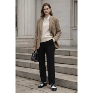 Moschino Spectator Wingtip Oxford Shoes EU 42 Black White Leather Italy Lace Up